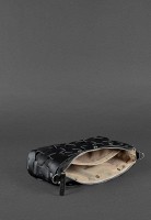 Кожаная плетеная женская сумка BlankNote Пазл S угольно-черная BN-BAG-31-YGOL