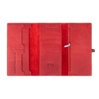 Портмоне из натуральной кожи красный Hi Art WP-08br Shabby Red Berry