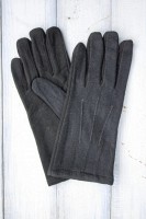 Перчатки женские чёрные комбинированные замша+кашемир 516-2s1 S