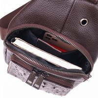 Мужская кожаная сумка-слинг Vintage 21401 