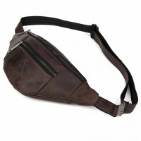 Мужская кожаная сумка бананка, сумка напоясная TARWA RC-8040-3md