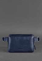 Кожаная поясная сумка Dropbag Mini темно-синяя  BlankNote bn-bag-6-navy-blue
