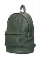 Стильный городской кожаный рюкзак Poolparty backpack-leather-darkgreen