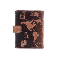 Кожаный картхолдер Hi Art «7 wonders of the world» CH-06 Shabby Cumaru