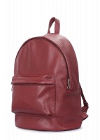 Стильный городской кожаный рюкзак Poolparty backpack-leather-marsala