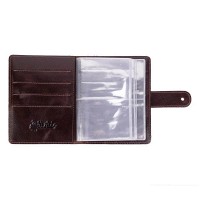 Кожаный картхолдер Hi Art «Mehendi Classic» CH-06 Crystal Brown Silk