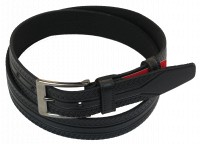Мужской кожаный ремень под брюки Skipper 1029-35 черный 3,5 см