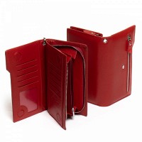 Кожаный женский кошелек Classic DR.BOND WMB-2M red