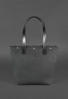 Кожаная плетеная женская сумка BlankNote Пазл L угольно-черная - BN-BAG-33-YGOL