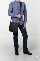 Мужская черная кожаная сумка-планшет Issa Hara «ORIGINAL MAN» В10 (11-31)