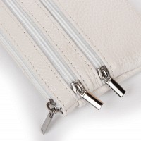 Женская кожаная косметичка-ключница Cosmetic A-00141 white