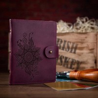 Кожаный картхолдер Hi Art «Mehendi Classic» CH-06 Shabby Plum