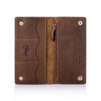 Кожаный бумажник Hi Art WP-05 Let's Go Travel коричневый