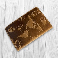Обложка для паспорта из кожи HiArt PC-01 Shabby Dingo 7 wonders of the world