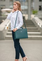 Женская кожаная сумка для ноутбука и документов BlankNote зеленая BN-BAG-36-MALACHITE