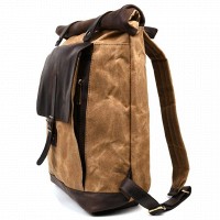 Мужской рюкзак из кожи и канваса TARWA RCw-5191-3md