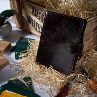 Кожаный картхолдер Hi Art CH-06 Crystal Brown Silk