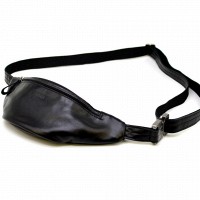 Кожаная черная сумка на пояс TARWA ga-3034-3md