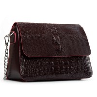 Женская кожаная сумка через плечо ALEX RAI 9346 bordo