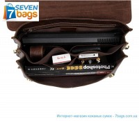 Мужской кожаный коричневый портфель John McDee jd7091c
