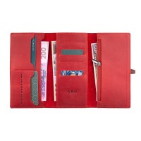 Портмоне из натуральной кожи красный Hi Art WP-08br Shabby Red Berry