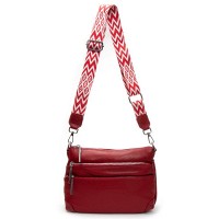 Женская кожаная сумка через плечо ALEX RAI 8269 wine red