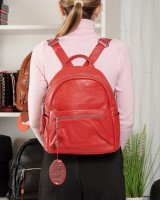 Женский кожаный рюкзак ALEX RAI 8635-9 red