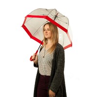 Женский механический зонт-трость Fulton Birdcage-1 L041 Red (Красный)