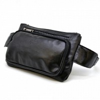 Кожаная черная сумка на пояс TARWA ga-8137-3md