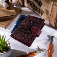 Обложка для паспорта из кожи Hi Art «Mehendi Art» PB-02/1 Shabby Plum