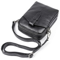 Мужская кожаная черная сумка John McDee jd1052a