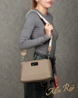Женский молодежный кожаный клатч ALEX RAI 29012 beige