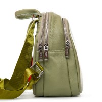 Женская кожаный рюкзак ALEX RAI 2058-9 olive