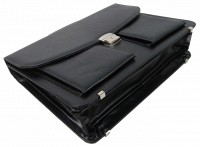 Мужской деловой портфель из эко кожи Exclusive 722900 черный