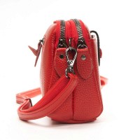Женский молодежный кожаный клатч ALEX RAI 88085 red