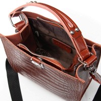 Женская кожаная сумка через плечо ALEX RAI 9701 camel