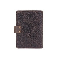 Обложка для паспорта из кожи Hi Art «Mehendi Art» PB-02/1 Shabby Gavana Brown