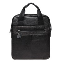 Мужская чёрная кожаная сумка Borsa Leather k18863-black
