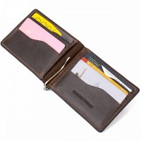 Кожаный зажим для купюр GRANDE PELLE 11473 Коричневый
