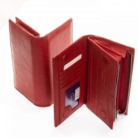 Женский кошелек из кожи Classic DR. BOND WMB-3M red