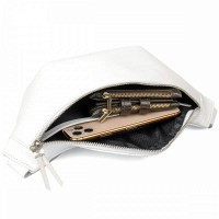 Женская кожаная сумка на пояс GRANDE PELLE 11356 Белый