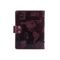 Кожаный картхолдер Hi Art «7 wonders of the world» CH-06 Crystal Sangria