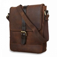 Мужская кожаная сумка Ashwood Toby Brown (Коричневый)