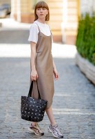 Кожаная плетеная женская сумка BlankNote Пазл L черная Krast - BN-BAG-33-G