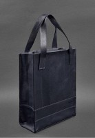 Женский кожаный шоппер Бэтси темно-синий краст BN-BAG-10-NAVY-BLUE
