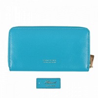 Английский женский кожаный кошелек Ashwood J54 BLUE ATOLL (Синий)