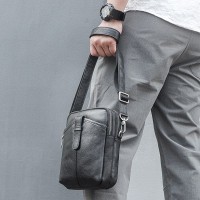 Мужская кожаная черная сумка John McDee jd1052a