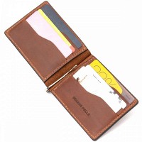 Кожаный зажим для купюр GRANDE PELLE 11477 Коричневый