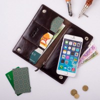 Кожаный бумажник Hi Art WP-05 Crystal Brown Silk