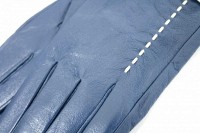 Женские кожаные перчатки Shust Gloves синие 374s2 M